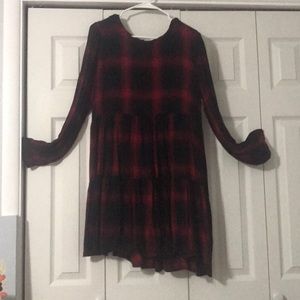 Plaid long sleeve dress